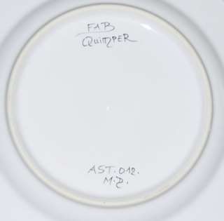 NEW Quimper Dessert Plate Aster Pattern w/certificate  