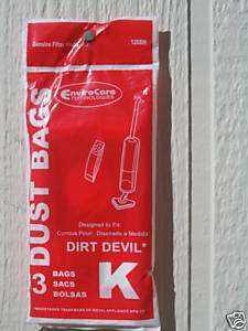 Royal Dirt Devil Stick Vac Type K Allergy VACUUM BAG  