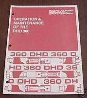 INGERSOLL DHD 360 DHD360 DOWNHOLE DRILL SERVICE MANUAL  