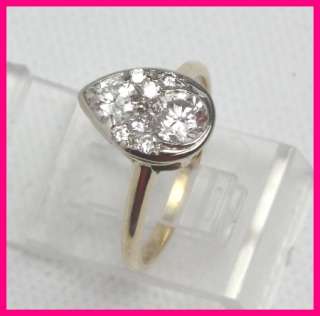 14kyg Round Diamond Pear Shape Design Cocktail Ring 1.15 carats