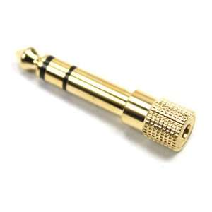  Microphone 6.5mm Male to 3.5mm Female Audio Adapter Golden 