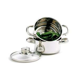   Steel 3 Piece Mini Steamer Cooker Set 