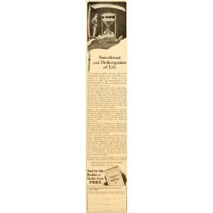  1924 Ad Sauerkraut Food Health Movement Preservation 