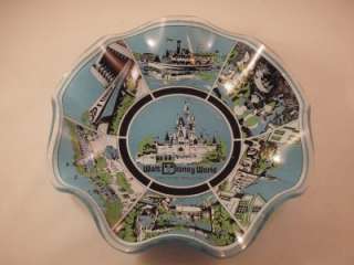 Vintage Walt Disney World Magic Kingdom Glass Candy Dish Bowl  