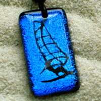 Windsurfing Sail Board Pendant Leather Necklace Boom  