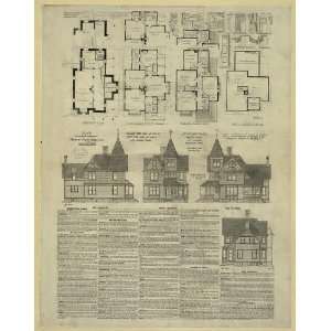   Plans of modern eight room cottage with tower 1882