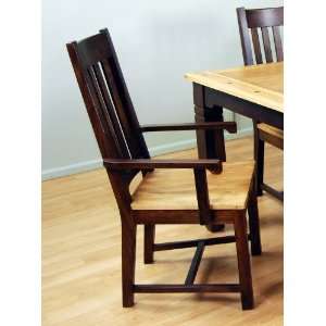  A America Country Hickory Two Tone Slatback Dining Arm 