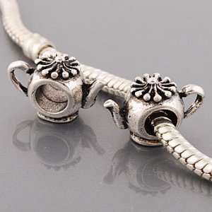  Pandora Style Antique Silver Plated TEA Time Bead *Fits 