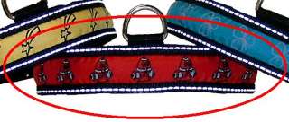 Fire Fighter Lighted Dog Reflective Collar Medium Red  