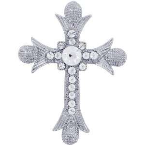  Silver Cross pin Swarovski Crystal Pin Brooch and Pendant 
