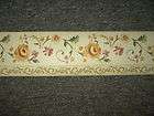 NEW  BEAUTIFUL GOLD AND CORAL ROSES FLORAL NARROW WALLPAPER BORDER OR 