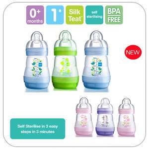 MAM Anti Colic 160ml / 5.5oz Baby Bottle BPA FREE  