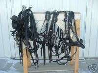 Amish made leather draft horse team harness  