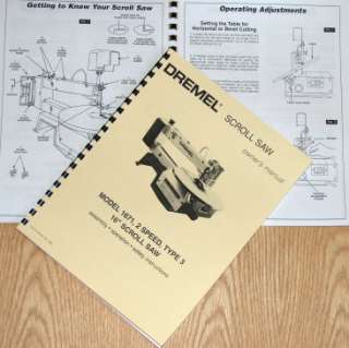 DREMEL 1671 16 Scroll Saw Operators Parts Manual  