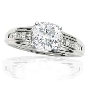  Diamond Ring Only with a 0.6 Carat Cushion Cut / Shape H Color SI1 