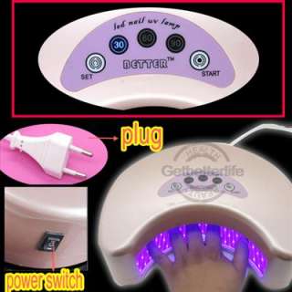 LED Nail Gel Polish Cure Lamp UV Dryer Timer PINK  