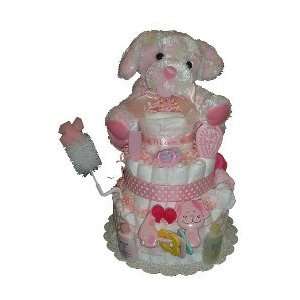  Girl Puppy Dog Diaper Cake 