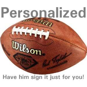 Bob Lilly Dallas Cowboys Personalized Autographed Football with HOF 