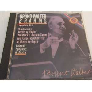 Bruno Walter Brahms Symphony No. 3 CD