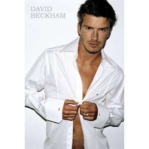 David Beckham   Shirt   Wood Plaqued Poster (White) 24x36 