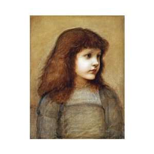 Portrait Of Gertie Lewis by Sir Edward Burne Jones. size 16.25 inches 