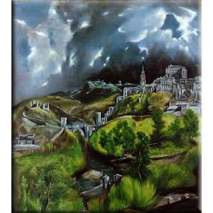   View of Toledo 14x16 Streched Canvas Art by El Greco
