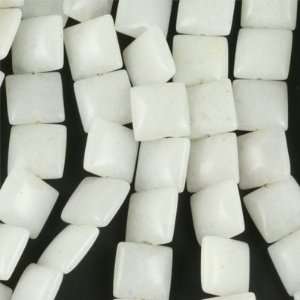  13mm White Snow Jade Square Beads Arts, Crafts & Sewing