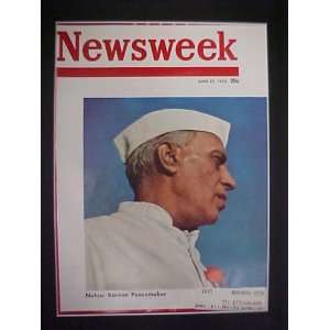 Jawaharlal Nehru Korean Peacemaker June 22 1953 Newsweek Magazine 