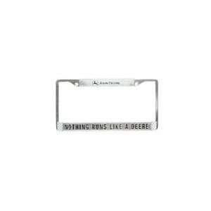 John Deere License Plate Frame (silver/black)