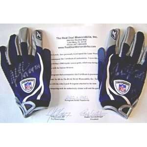 John Lynch Denver Broncos 2004 Game Used Autographed Gloves