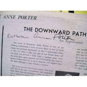  Porter, Katherine Anne LP Signed Autograph The Downward 