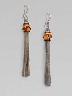 Gucci   Bamboo Sterling Silver Foxtail Tassel Earrings