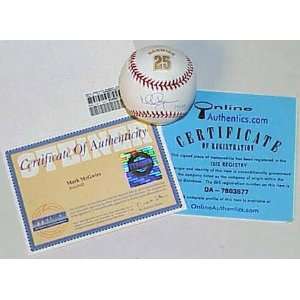 Mark McGwire Autographed Engraved MLB Baseball