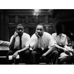 Ralph Abernathy and Rev. Martin Luther King Jr. Sitting Pensively Re 