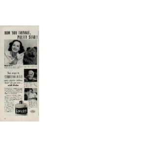 MERLE OBERON   United Artists Star.  1942 CALOX Tooth Powder Ad 