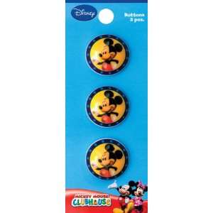  Disney Buttons 1 Mickey Mouse 3/Pkg   643032 Patio, Lawn 