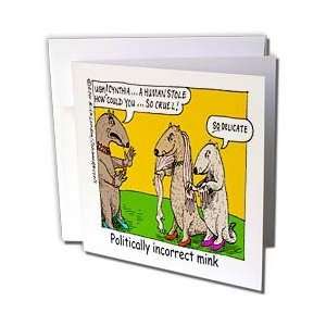  Mink Wears Human Stole   Greeting Cards 12 Greeting Cards with