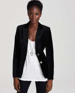 Elie Tahari Kimberly Long Sleeve Stretch Velvet Jacket   Suits 