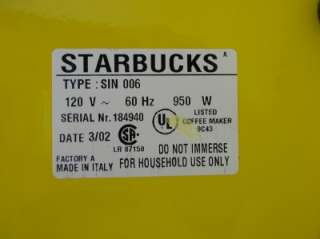 Starbucks Barista Espresso Machine, RARE Yellow color, clean, xtras 