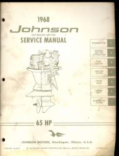 1968 JOHNSON OUTBOARD MOTOR 65HP SERVICE MANUAL  