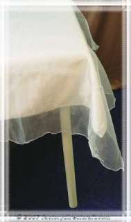 80 Square Ivory Sheer Organza Wedding Table Centers  