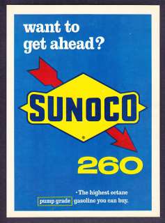 1966 Sunoco 260 Gasoline Want To Get Ahead? promotional print ad 