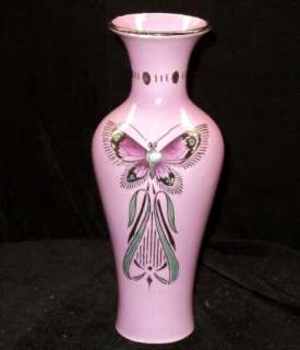 Shelley Mauve Butterfly Vase   Very pretty  