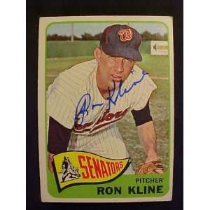  Ron Kline Washington Senators #56 1965 Topps Autographed 