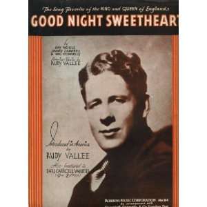   Sweetheart Vintage 1931 Sheet Music by Rudy Vallee 