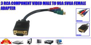 VGA Male to 3 RCA Female YPbPr Component Cable Lead  