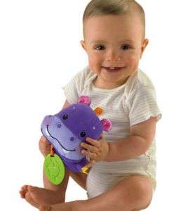 FISHER PRICE SOFT SOOTHING HIPPO RATTLE BABY TOYS CRIB  