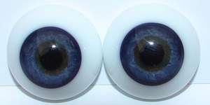 REBORN DOLLS REAL GLASS FLAT BACK EYES, BLUE   18 MM  