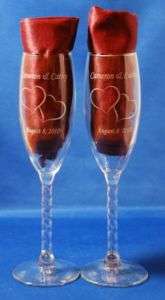 Personalized Champagne Flutes   Wedding Anniversary  