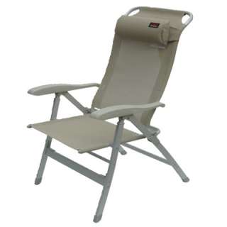 Mesh Folding Camping Chair  Portable Tan Beach Recliner  Mildew 